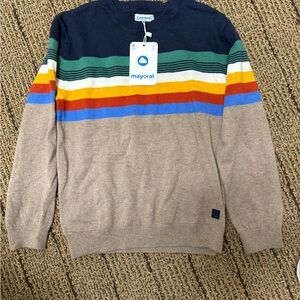 Mayoral Men's Colorful Striped Crewneck Sweater